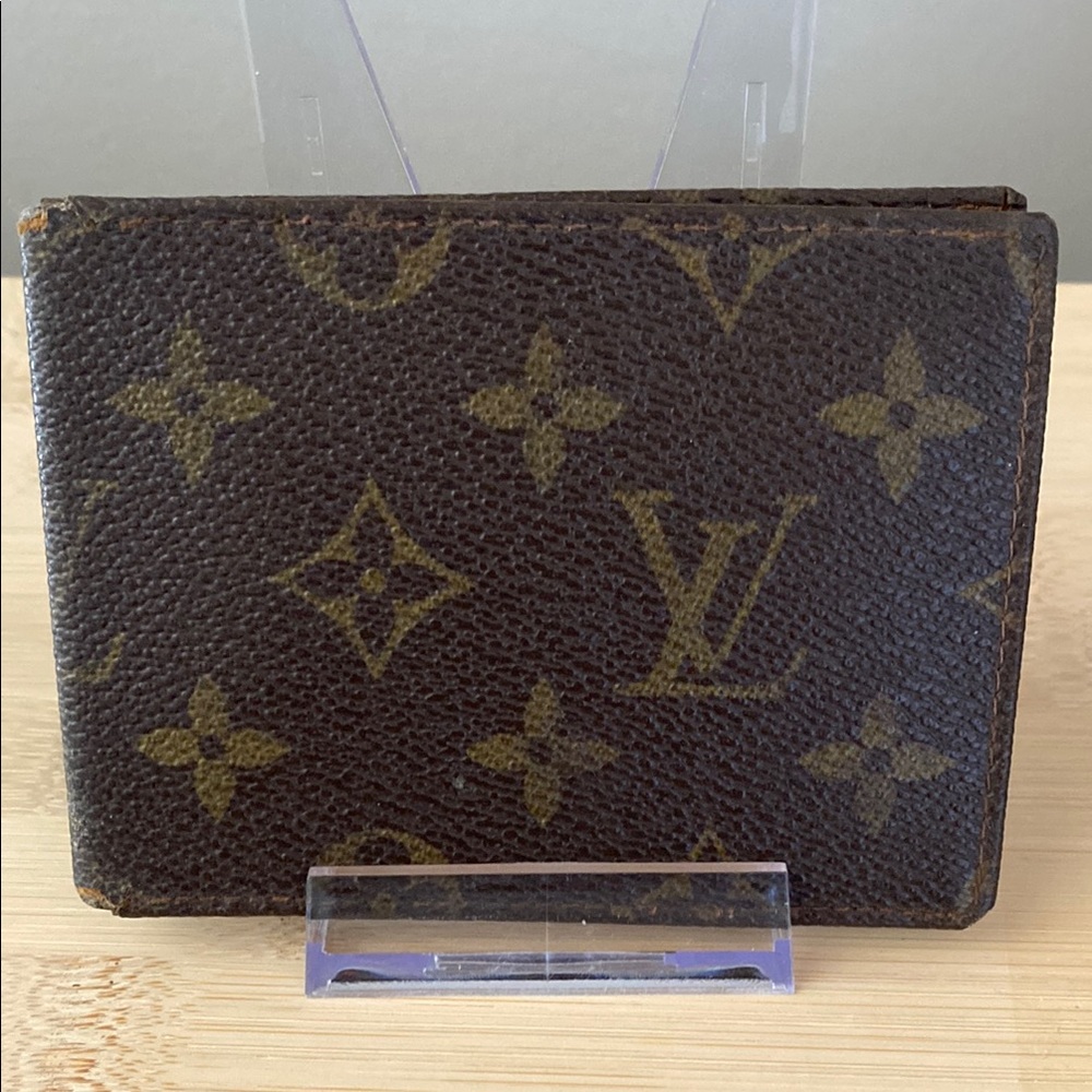 Louis Vuitton Brown Monogram Card Holder with COA.
